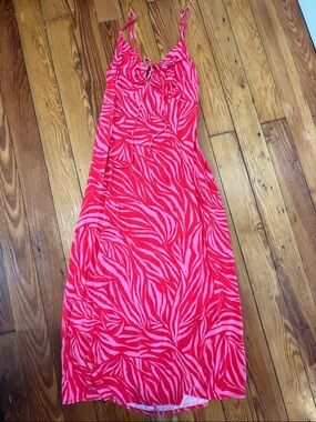 H&M Pink and Hot Pink Midi Dress